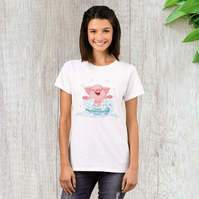 T-shirt Femme Prêt D'Un Piglet Bain (Créateur téléchargé)