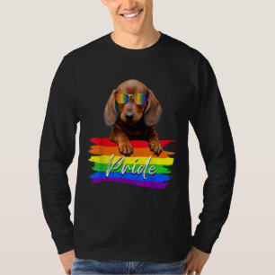 T-shirt Femme Pride Dachshund Chien Lgbt Gay Les Supporter