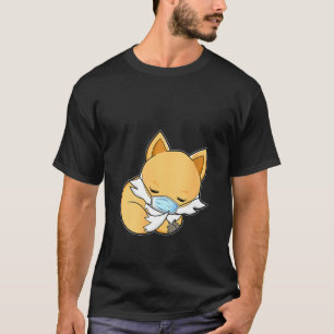 T-shirt Femme Quarantaine Fox Sleeping Visage Masque Fox
