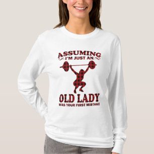 T-shirt Femme qui lève du poids en supposant que je ne sui