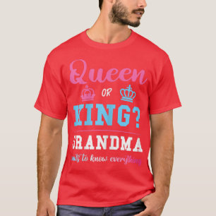 T-shirt Femme Reine King Grand-mère Genre Révéler rose ou 