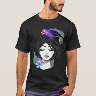 T-shirt Femme Reine noire avec un diplôme de maîtrise