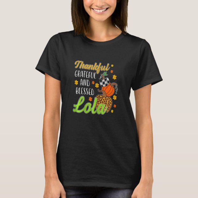T-shirt Femme Remerciements Merci Heureux Bienheureux Lola (Devant)