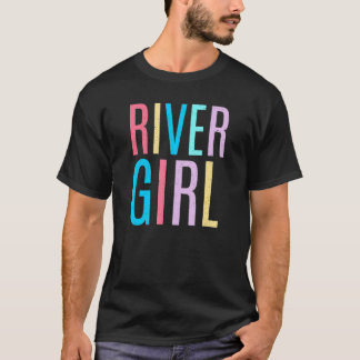 T-shirt Femme River Girl mignonne été Tubing Vintage Floa