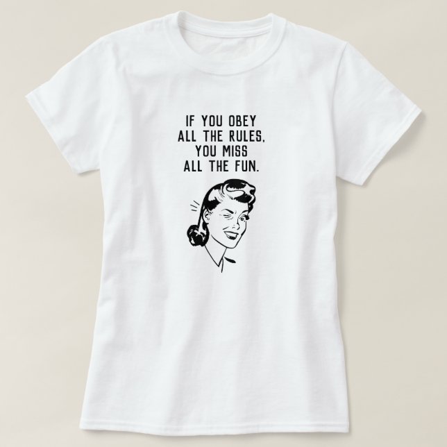 T-shirt Femme, Rompre la Règle Rétro (Design devant)