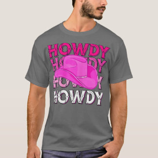 T-shirt Femme Rose Howgirl Cowgirl Western Pays Rodéo Aw