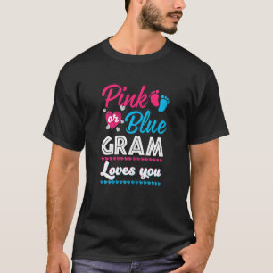 T-shirt Femme Rose Ou Bleu Gram Vous Aime Genre Révélation