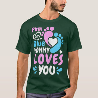 T-shirt Femme Rose ou Bleu Maman t'aime - Maman à être
