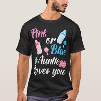 T-shirt Femme Rose Ou Bleu Tante Vous Aime Chemise Cute Ge