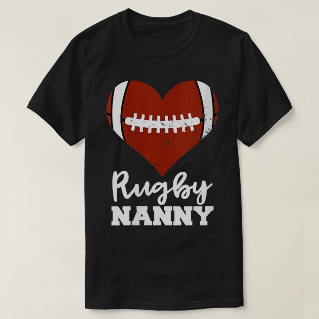 T-shirt Femme Rugby Nanny Coeur Funny Joueur de rugby Nann (Design devant)
