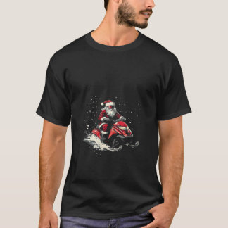 T-shirt Femme Santa Claus Motoneige Motoneige Motoneige Mo