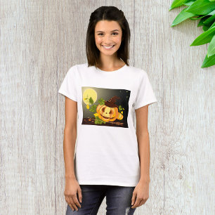 T-shirt femme sorcière citrouille