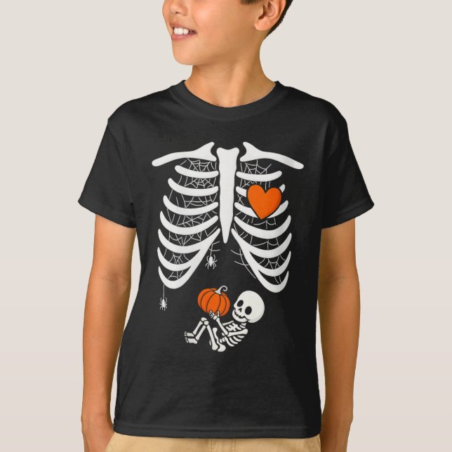 T-shirt Femme Squelette Bébé Enceinte Xray Rib Cage Pour F (Devant)