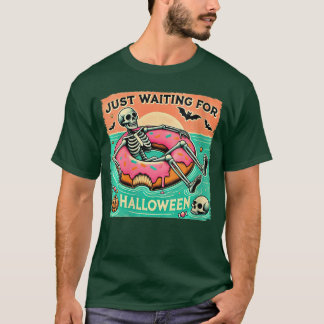 T-shirt Femme Squelette de Summerween effrayant attendant 