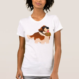 T-shirt femme St Bernard Cartoon mignonne