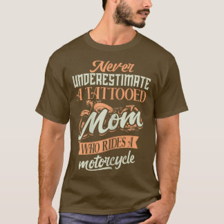 T-shirt Femme Tatouée Maman Moto Vélo Moto