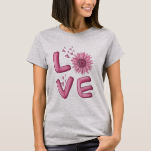 T-shirt Femme Tournesol Rose Love