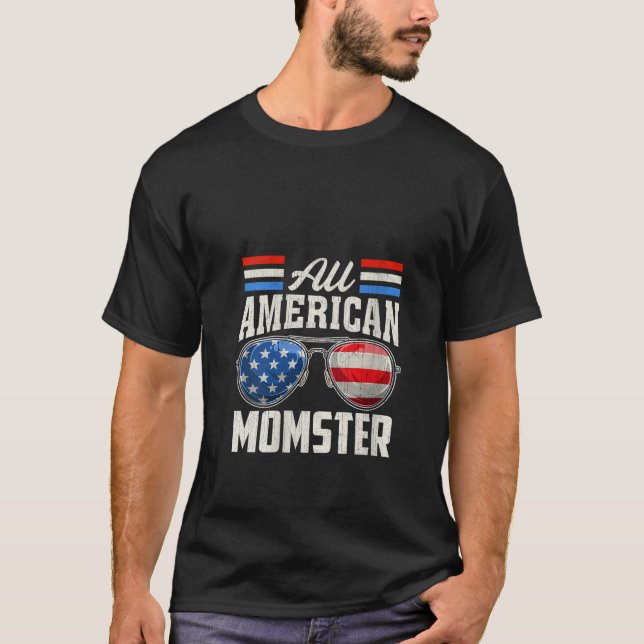 T-shirt Femme Tous Momster Américain 4 juillet Mat Famille (Devant)