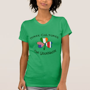 T-shirt Femme Trèfle Personnalisé Costa Rica Irlande USA