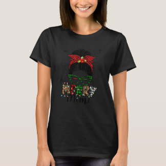 T-shirt Femme Un Merry Mimi Messy Bun mignonne Fam Christm