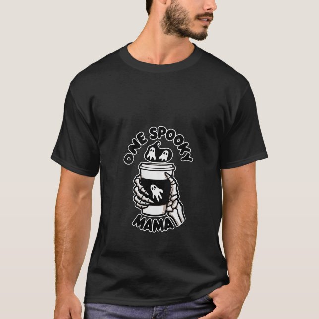 T-shirt Femme Une Mama Éffrayante Halloween Coffee Lover S (Devant)
