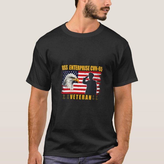 T-shirt Femme USS Enterprise Aircraft Carrier Veterans Fa (Devant)