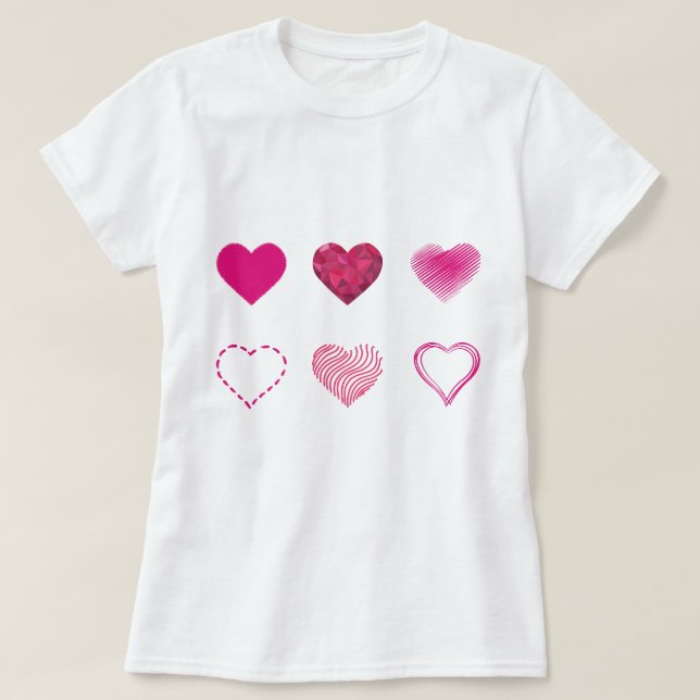 T-shirt femme Valentin rose Coeurs de la Saint-Val (Design devant)