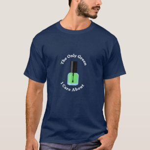 T-shirt Femme Vert Polonais Pour Une Technique De Clou Pou
