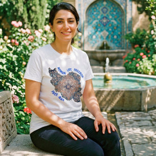 T-shirt Femme Vie Liberté Tapis Persan Bleu