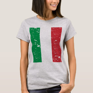 T-shirt Femme Vintage Rétro Italien Drapeau Pays Europe