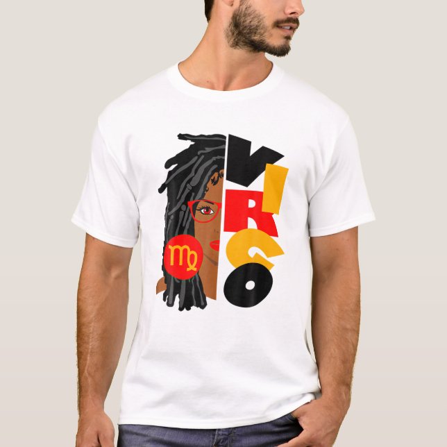 T-shirt Femme Virgo Girl Afro Locs Girl Zodiac Signes Birt (Devant)