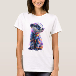 T-shirt Femme Vivante Blaireau Arc-en-ciel Psychedelique