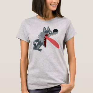 T-shirt Femme Wolf Cartoon Excitée