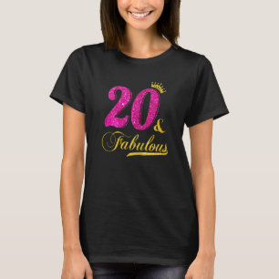 T-shirt Femmes 20 Et Fabuleux Couronne Diamant Joyeux 20e 