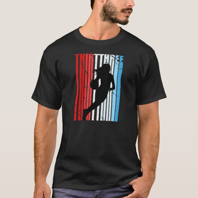 T-shirt Femmes 33e basket-ball Anniversaire Femmes Retro V (Devant)