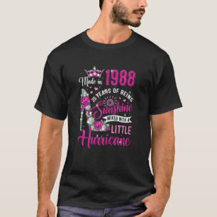 T-shirt Femmes 35 Ans Fabriqué En 1988 Anniversaire Reine