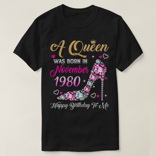 T-shirt Femmes 40 Anniversaire Reine Novembre 1980 Bonne n (Design devant)