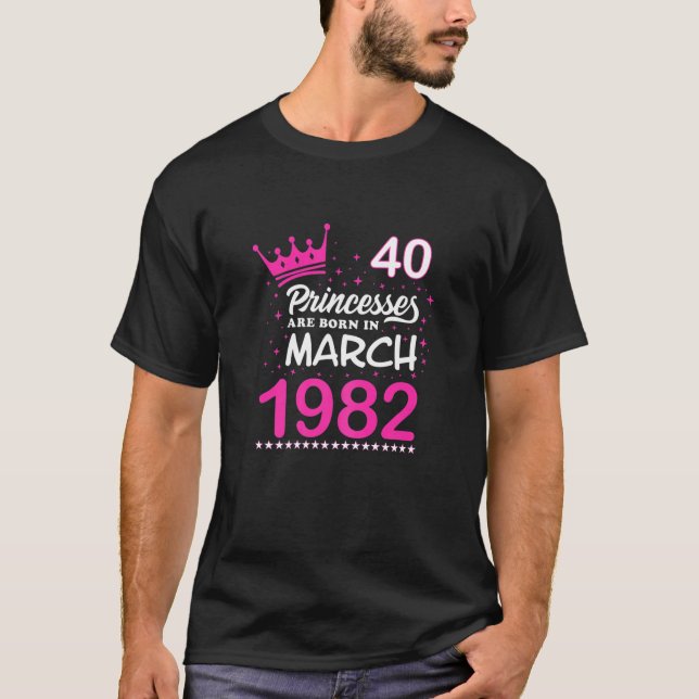 T-shirt Femmes 40E Anniversaire Les Princesses Roses Tee S (Devant)