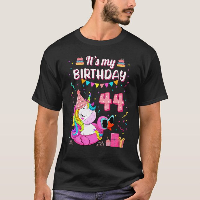 T-shirt Femmes 44e anniversaire Unicorn Duck Piscine 44 (Devant)