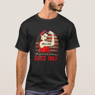 T-shirt Femmes 60 ans Awesome depuis 1963 60e anniversaire