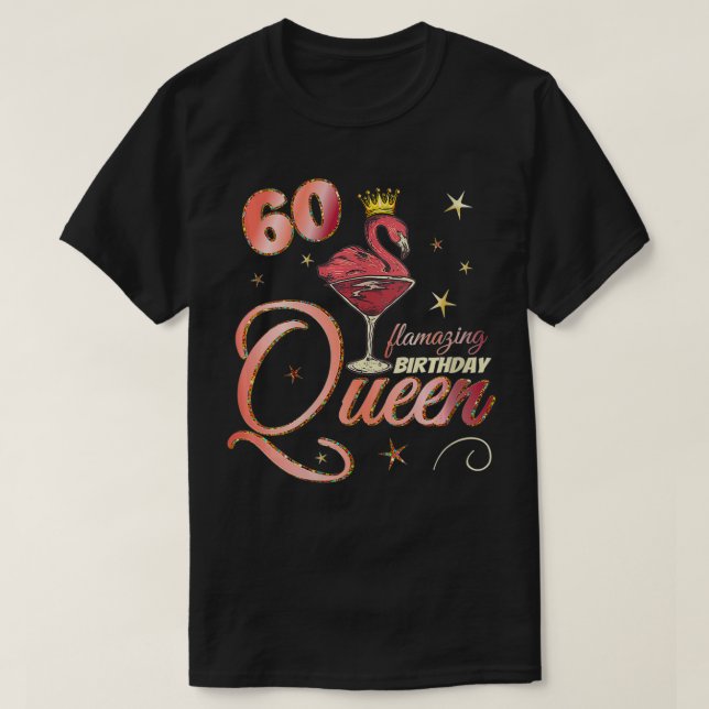 T-shirt FEMMES 60e anniversaire cadeaux flamingo pour 60 a (Design devant)