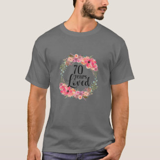 T-shirt Femmes 70E Anniversaire Cadeaux 70 Ans Awes Aimés
