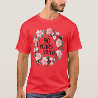 T-shirt Femmes 90 ans aimées femmes hommes 90 ans Cool