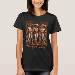 T-shirt Femmes Africaines Melanin Cowgirl Swag Black Histo