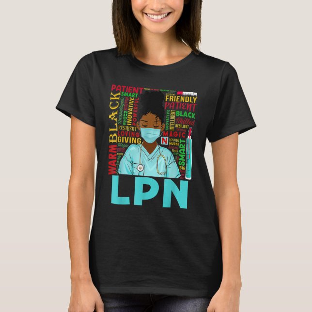 T-shirt Femmes afro-américaines Black LPN Nurse Black Hist (Devant)
