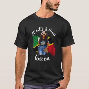 T-shirt Femmes Afro St Kitts Et Nevis Queen Aime Le Café