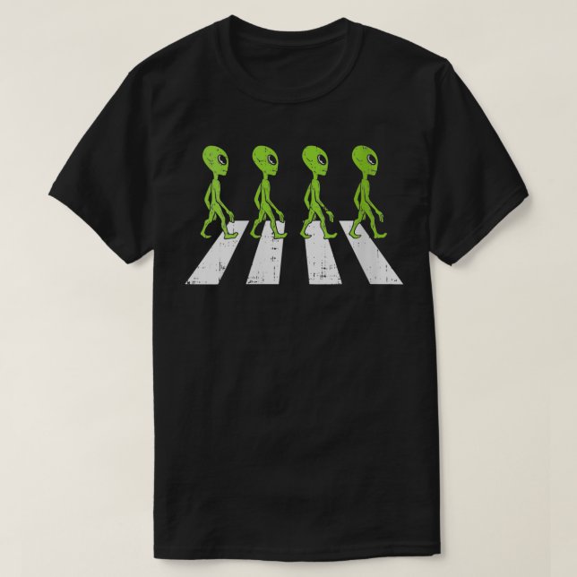 T-shirt Femmes Aliens Traversant La Route Funny Crosswalk  (Design devant)