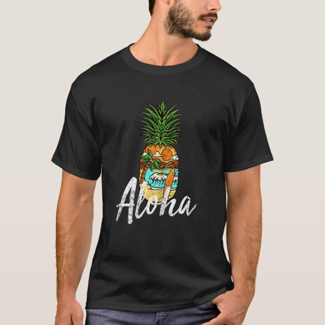 T-shirt Femmes Aloha Pineapple Beach Graphic Vest C (Devant)
