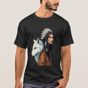 T-shirt Femmes Amérindiennes Amants de Loup Autochtones Am