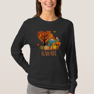 T-shirt Femmes Amour Automne Gnomes Nannie Halloween Pumpk